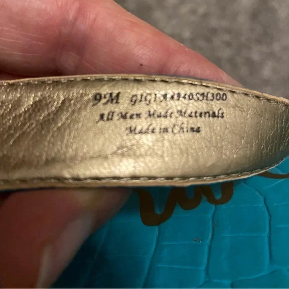 Sam Edelman Turquoise and Gold Thong Sandals - Picture 4 of 4